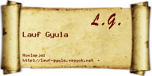 Lauf Gyula névjegykártya