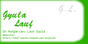 gyula lauf business card